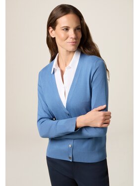 Oltre Oltre Cardigan M286J005020N0H4 Turchese Slim Fit