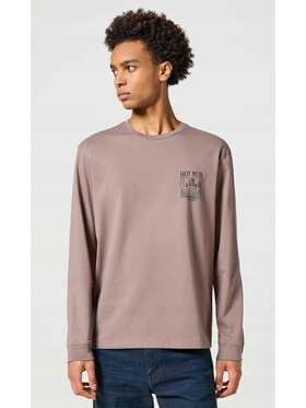 Wrangler Wrangler T-Shirt Longsleeve Graphic Tee Brązowy Relaxed Fit