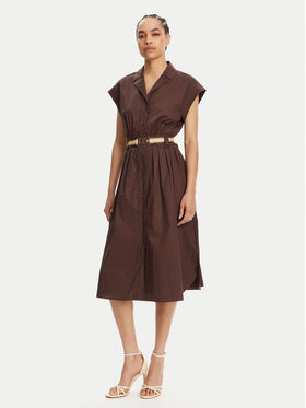 TWINSET TWINSET Сукня-сорочка 251TT2102 Коричневий Loose Fit