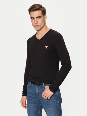Guess Guess Pikkade varrukatega T-särk M2YI08 J1314 Must Slim Fit