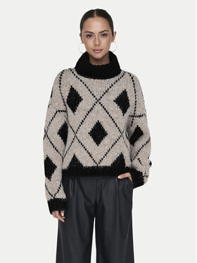 JDY JDY Bluză cu gât Zoey 15330718 Bej Loose Fit