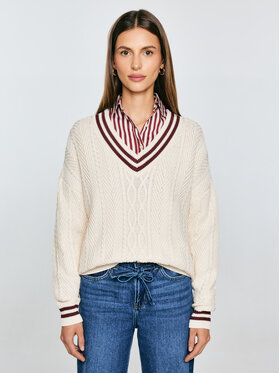 BIG STAR BIG STAR Sweter CYNTYLIA Kremowy Comfort Fit