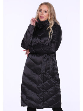 Perso Perso Zimný kabát wiązany puchowy Čierna Slim Fit