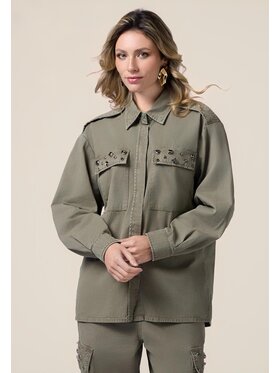 Oltre Oltre Koszula 5031R002881N035 Zielony Over Fit