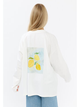 Mirons Mirons Longsleeve Print Biały Oversize