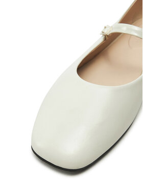 Calvin Klein Balerinke Mary Jane Ballerina - Lth HW0HW02307 Écru