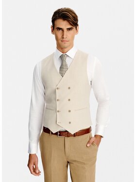 Pako Lorente Pako Lorente Kamizelka garniturowa P26SF-8X-013 Beżowy Slim Fit