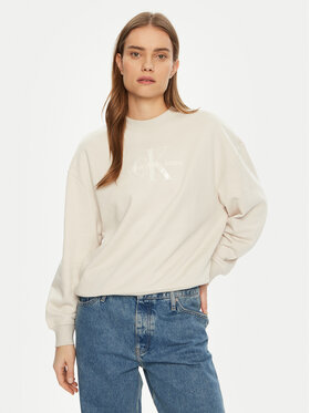 Calvin Klein Jeans Calvin Klein Jeans Pulóver Glossy Monologo J20J224724 Bézs Regular Fit