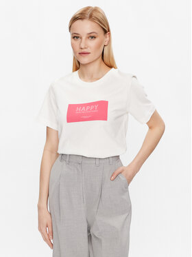 Seidensticker Seidensticker Тениска на пижама Mix & Match Satement T-Shirt Бял Straight Fit