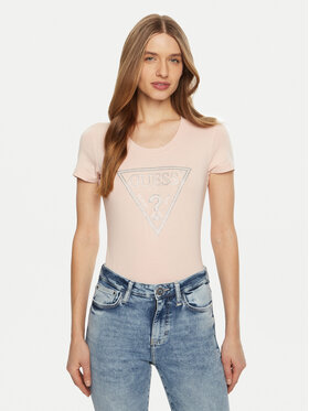 Guess Guess T-Shirt W5RI11 J1314 Różowy Regular Fit