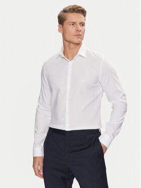 Calvin Klein Calvin Klein Koszula Non Iron Tonal Strct Slim Shirt K10K113848 Biały Regular Fit