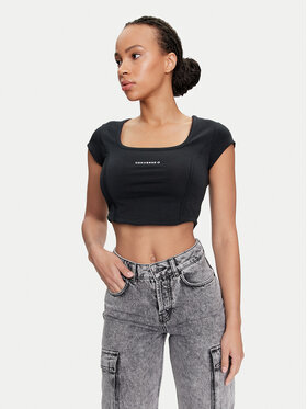 Converse Converse Top W Wordmark Corset Top 10026506-A01 Negru Slim Fit