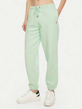 Guess Guess Spodnie dresowe W4YB33 KC811 Zielony Regular Fit