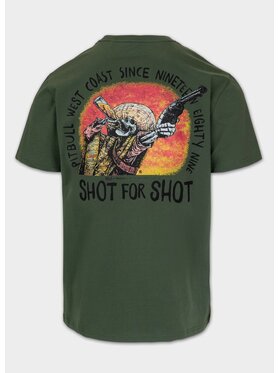 PITBULL PITBULL T-Shirt Koszulka męska SHOT FOR SHOT 3XL Zielony Regular Fit