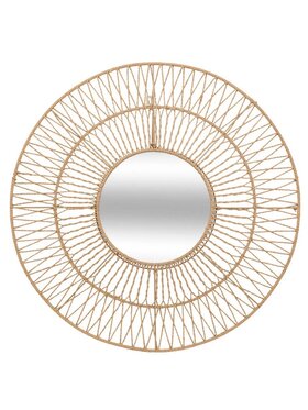 MIAhome MIAhome Lustro okrągłe ścienne sznurkowe 75 cm Beżowy
