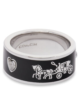 Coach Coach Ring Enamel Horse & Carriage Band Ring 37479034RHO003 Silberfarben