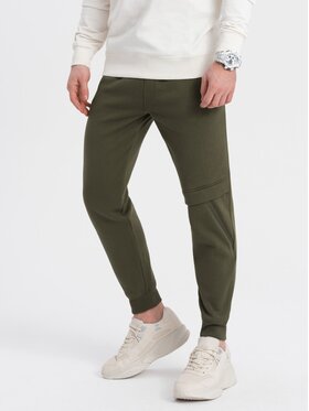 Ombre Ombre Teplákové kalhoty OM-PASK-0147 Zelená Regular Fit