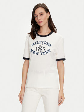 Tommy Hilfiger Tommy Hilfiger T-shirt Varsity Ringer WW0WW42585 Bijela Regular Fit
