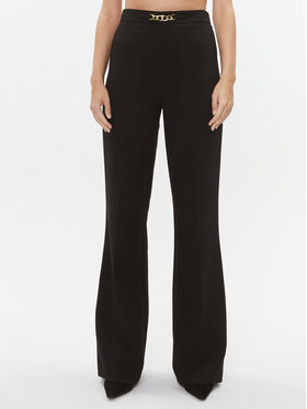 TWINSET TWINSET Kalhoty z materiálu 232TT2191 Černá Flare Fit
