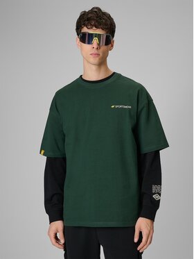 4F 4F T-Shirt NATURE’S TRAIL Zielony ciemny Loose Fit
