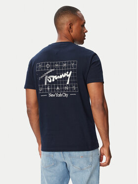 Tommy Jeans Tommy Jeans Тишърт Sign DM0DM23177 Тъмносин Regular Fit