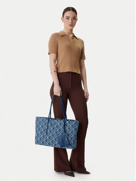 Calvin Klein Calvin Klein Дамска чанта Emblem Aop Denim Tote W/ Pouch LV04F3428G Син