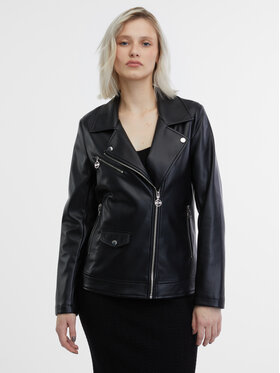 Orsay Orsay Kurtka skórzana 1000433660000__48 Czarny Regular Fit