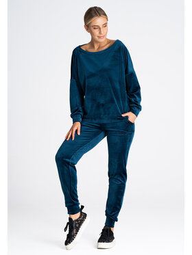 FIGL FIGL Spodnie damskie M965 Niebieski Regular Fit