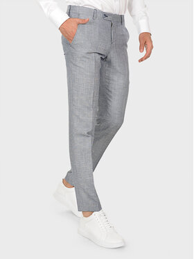 Evenemen Evenemen Spodnie garniturowe OVO BLUE Szary Slim Fit