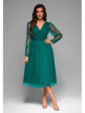 Ombre Ombre Sukienka koktajlowa LA-OM-DLR007 Zielony Regular Fit