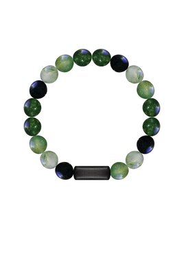 Lilou Lilou Náramok Stones z zielonymi kamieniami, męska Čierna