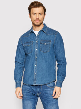 Pepe Jeans Pepe Jeans džinsiniai marškiniai Carson PM307489 Mėlyna Regular Fit