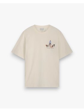 Filling Pieces Filling Pieces Sneakersy Filling Pieces T-shirt Dog Walker Antique White L Biały Boxy Fit