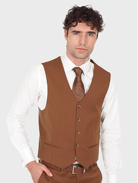 Evenemen Evenemen Kamizelka VULCANO Brązowy Slim Fit