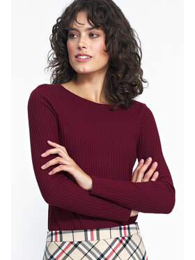 NIFE NIFE Bluzka B157 Bordowy Classic Fit