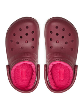 Crocs Natikači Classic Lined Clog 203591 Bordo Rdeča