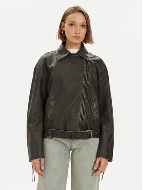 Gina Tricot Gina Tricot Tehisnahast jope 21998 Must Oversize
