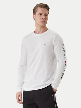 Tommy Hilfiger Tommy Hilfiger Marškinėliai ilgomis rankovėmis Logo MW0MW09096 Balta Regular Fit
