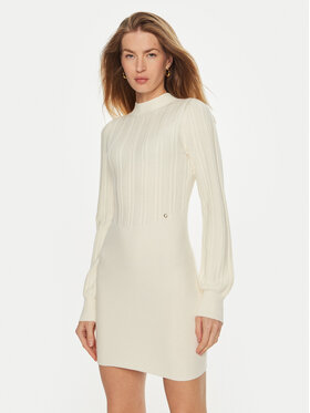 Guess Guess Džemper haljina W4BK08 Z2V42 Écru Regular Fit