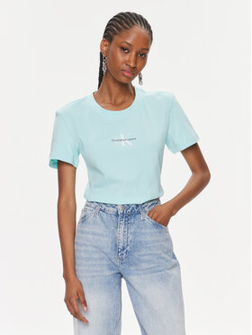 Calvin Klein Jeans Calvin Klein Jeans T-krekls Monologo Slim Tee J20J222564 Zils Slim Fit