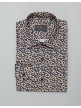 Borgio Borgio Koszula calimera Granatowy Slim Fit