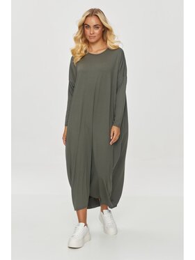 Makadamia Makadamia Sukienka codzienna M839 Khaki Oversize