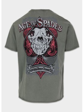 PITBULL PITBULL T-Shirt Koszulka męska Denim Washed Raw ACE OF SPADES XL Zielony Regular Fit