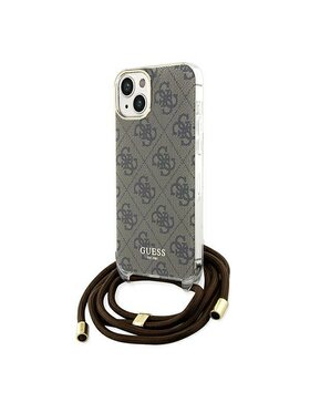 Guess Guess Etui na telefon iPhone 15 Brązowy