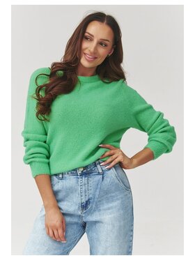 Makadamia Makadamia Sweter C40 Zielony Loose Fit
