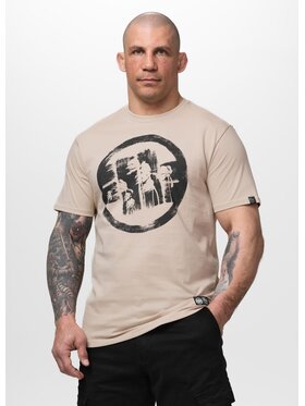 PITBULL PITBULL T-Shirt LOGO PALMS Beżowy Regular Fit