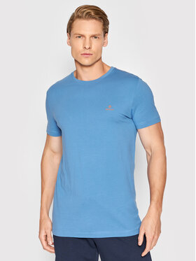 Gant Gant T-Shirt Contrast Logo 2053004 Blau Regular Fit