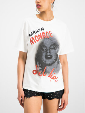 The Kooples The Kooples T-Shirt Jersey And Marilyn Print FTSC18002K Biały Regular Fit