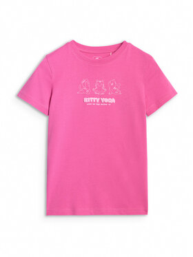 4F 4F T-Shirt KITTY JOGA Różowy Regular Fit