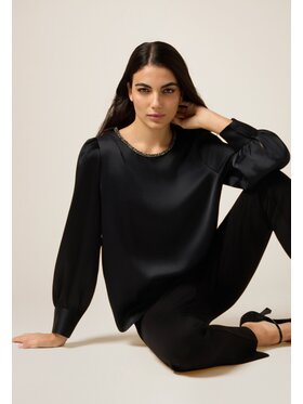 Oltre Oltre Bluzka 2482R003046N033 Czarny Regular Fit